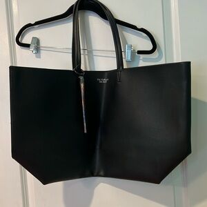 Black Tote Bag with Rainbow Tassel